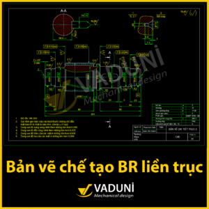 Bản vẽ chế tạo chi tiết bánh răng trụ liền trục tham khảo